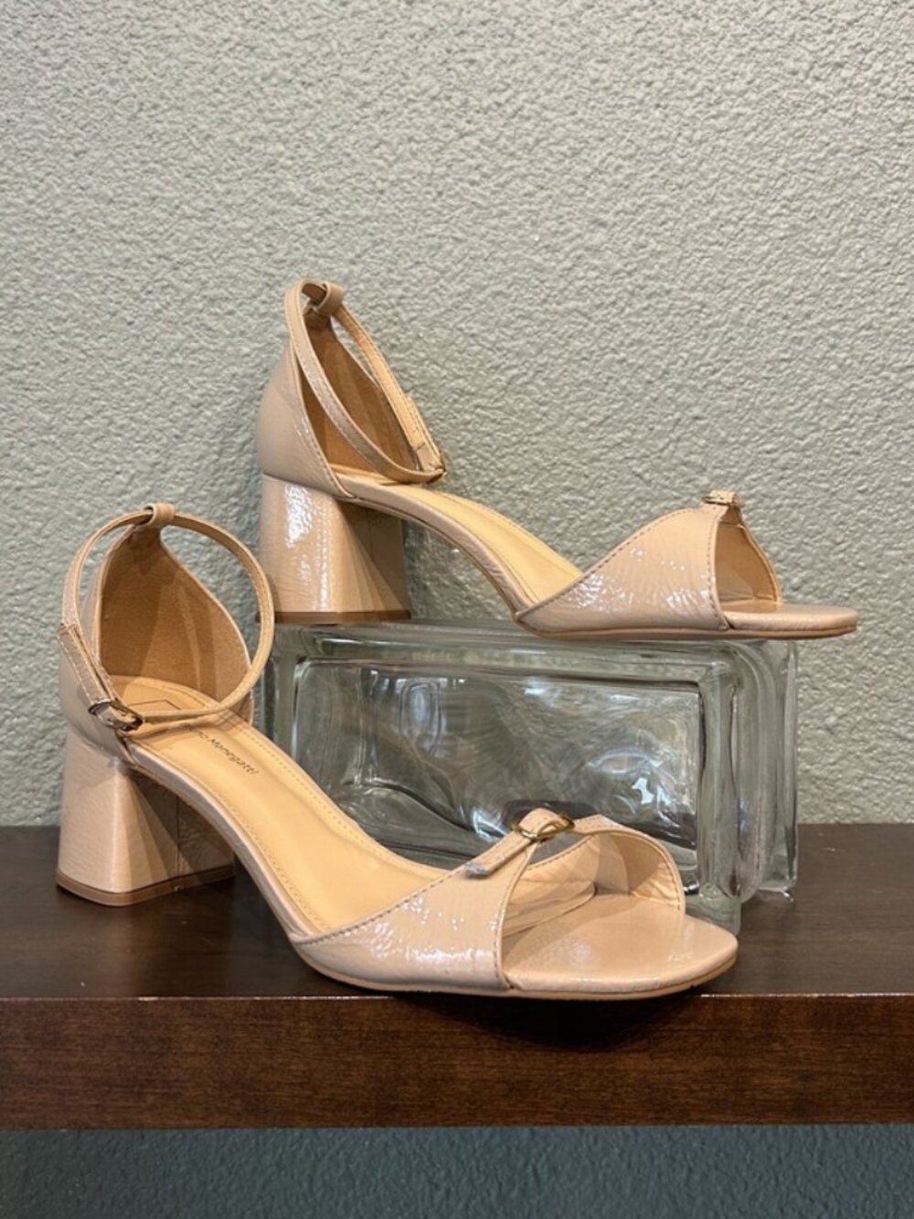 Bruno Menegatti Kim Ankle Buckle Sandal Patent Nude